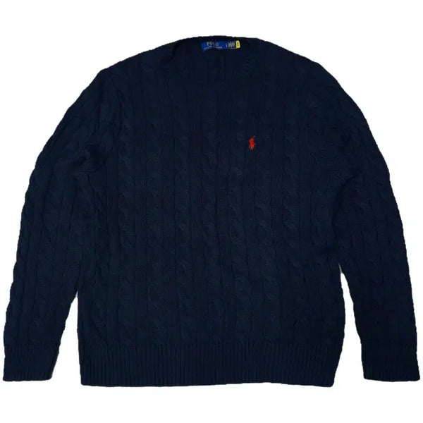 [BUNJANG] Polo Ralph Lauren Cable Knit Cotton Sweater Navy / 폴로 랄프로렌 케이블니트 코튼 스웨터 (미착용)