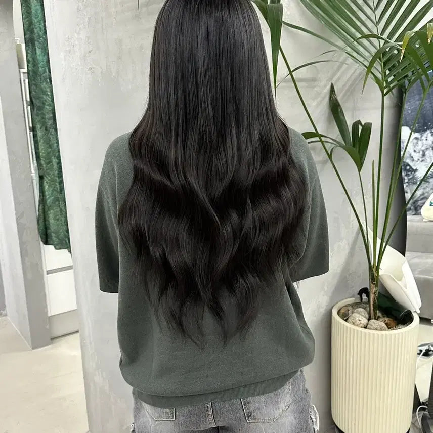 [BUNJANG] No-Tip 20-inch Natural Black Hair Extensions / 붙임머리 노팁