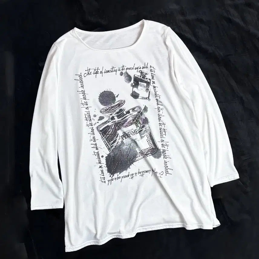 [BUNJANG] Vintage Y2K Hotfix Perfume Long Sleeve T-Shirt / 일본빈티지 Y2K 핫픽스 퍼품 롱슬리브