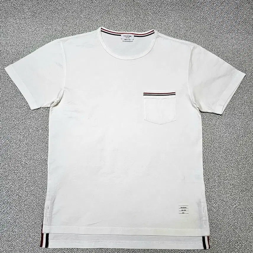 [BUNJANG] Thom Browne Stripe Pocket Cotton T-shirt Size 1 / [1 사이즈] 톰브라운 스트라이프 포켓 티셔츠