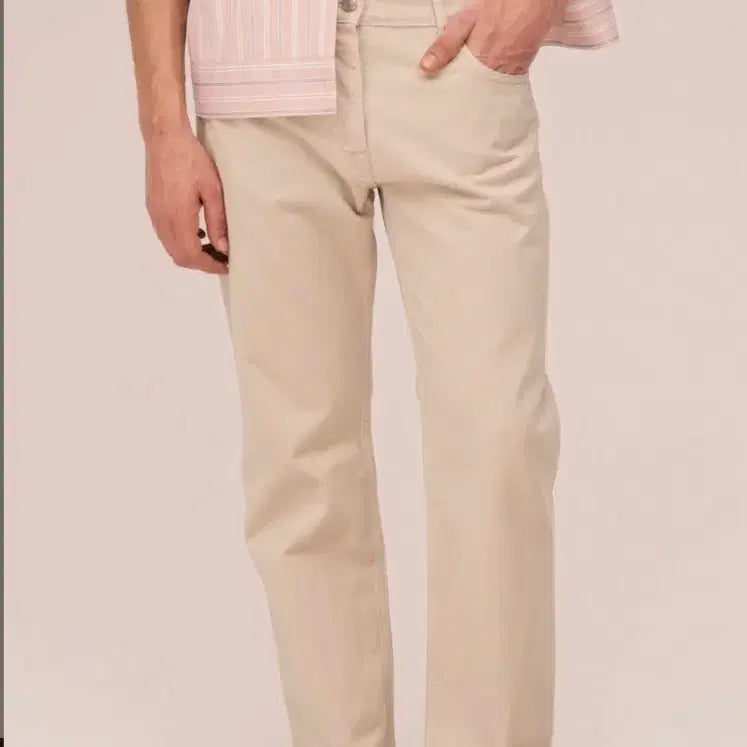 [BUNJANG] SONNY Straight Regular Fit Pants - Beige / SONNY 스트레이트 레귤러핏 팬츠 베이지