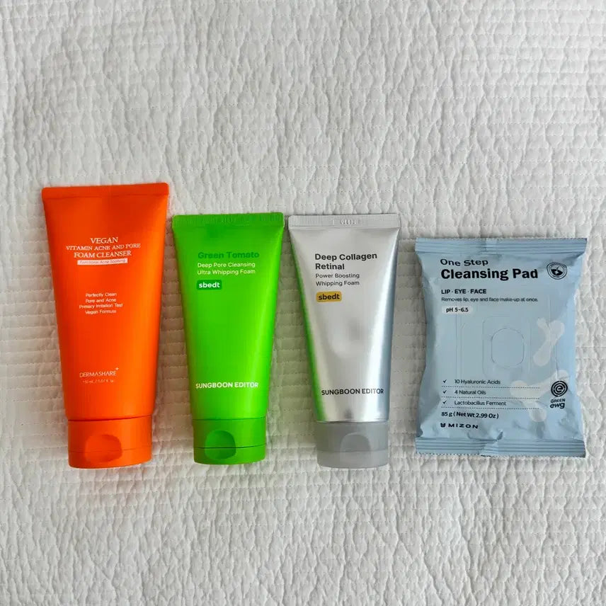 [BUNJANG] Ingredient Editor Deep Collagen Retinal & Green Tomato Pore Cleansing Whip Foam Set with Cleansing Pad / 클렌징폼 3개+클렌징패드(성분에디터 그린토마토&레티날 폼)