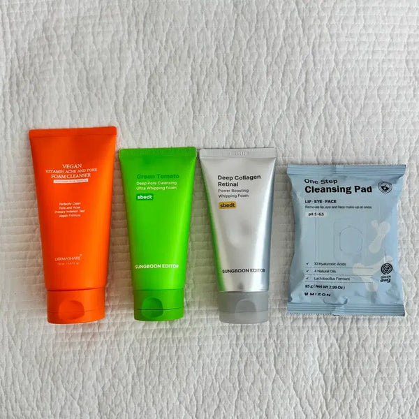 [BUNJANG] Ingredient Editor Deep Collagen Retinal & Green Tomato Pore Cleansing Whip Foam Set with Cleansing Pad / 클렌징폼 3개+클렌징패드(성분에디터 그린토마토&레티날 폼)