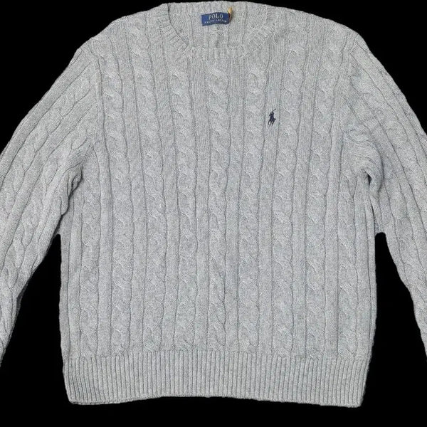 [BUNJANG] Polo Ralph Lauren Cable Knit Cotton Sweater (Unworn) / 폴로 랄프로렌 케이블니트 코튼 스웨터 (미착용)