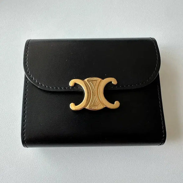 [BUNJANG] Celine Triomphe Bifold Wallet Black / 셀린느 트리옹프 지갑 반지갑 블랙(보관만 한 거의 새상품)