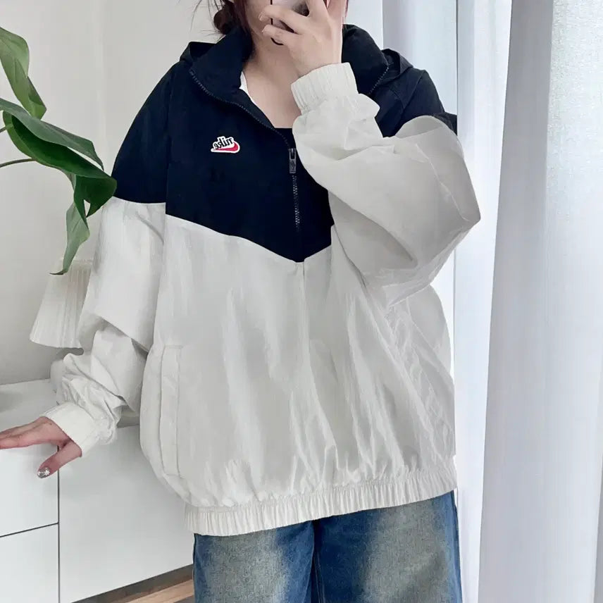 [BUNJANG] Nike Colorblock Patch Logo Windrunner Anorak XL / 나이키 배색 패치로고 윈드러너 아노락 [ XL ]