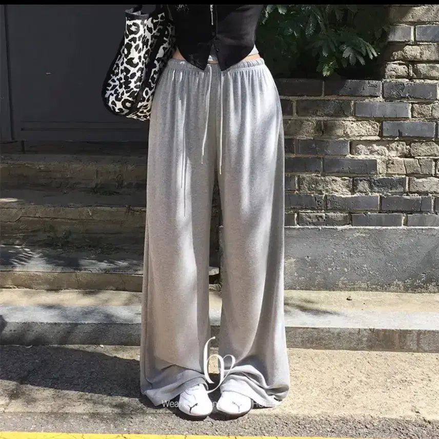 [BUNJANG] Holy Wide Leg Training Pants / 블랙) 홀리 우아 기본기장 와이드팬츠 트레이닝바지 하의 운동복 홀리바지