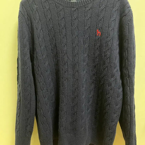[BUNJANG] MAZZY'S Cable Knit Navy / MAZZY'S 케이블 니트 네이비