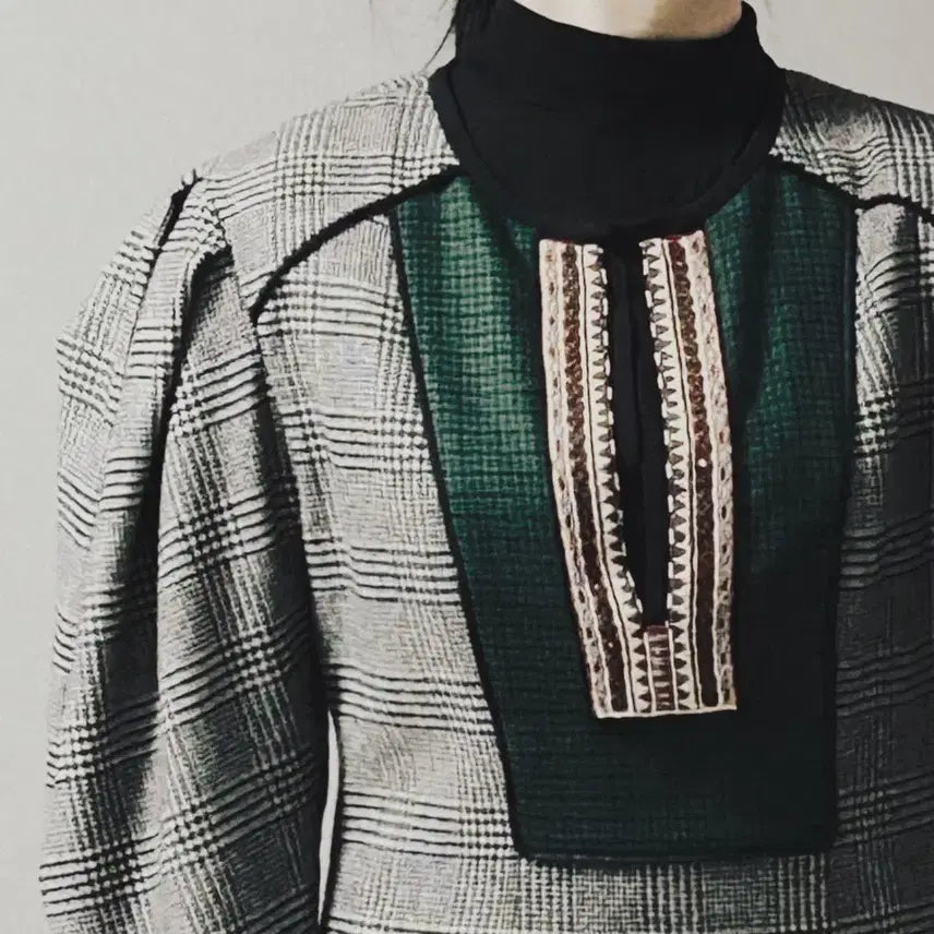 [BUNJANG] Etro Italy Glen Plaid Embroidered Wool Dress IT44 (66) / 에트로 ETRO 이태리 원피스 IT44(66) 정품 상태좋음