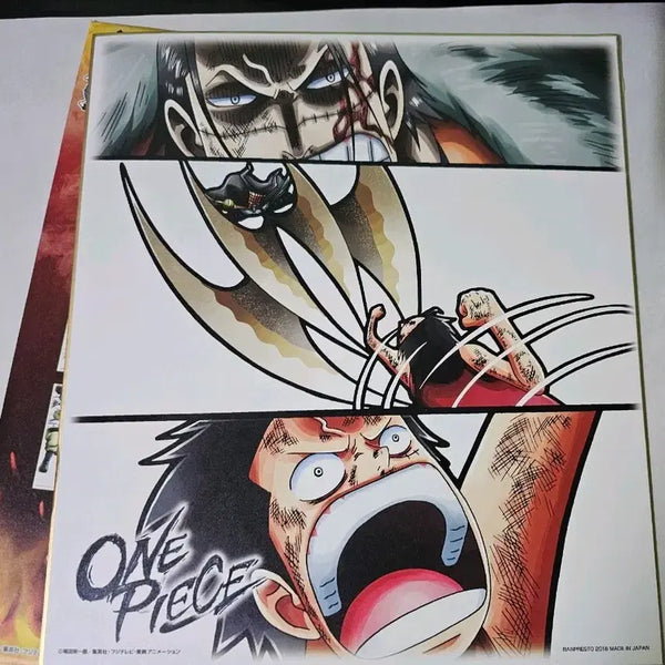 [BUNJANG] One Piece Luffy & Crocodile Alabasta Masterpiece Shikishi / 원피스 루피 크로커다일 알라바스타 명장면 색지 금고양이정품
