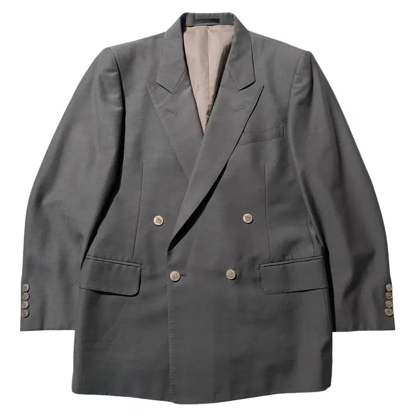 [BUNJANG] Burberry Wool Mohair Double Breasted Blazer Jacket / [여M-L] 버버리 울 모헤어 금장버튼 더블 블레이저 자켓