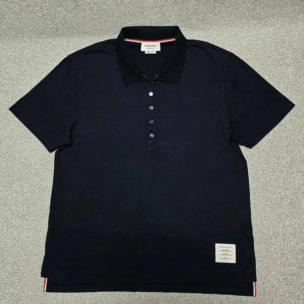 [BUNJANG] Thom Browne Tricolor Stripe Pique Polo Shirt Size 5 / [5 사이즈] 톰브라운 삼선 피케이 폴로 셔츠