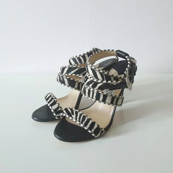 [BUNJANG] Jimmy Choo Zebra Pony Strap Sandals / (정품) 지미추(Jimmy Choo) 제브라 포니 스트랩 샌들 36