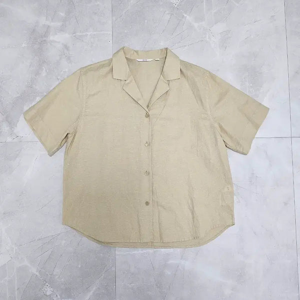 [BUNJANG] Uniqlo Women's Linen Short Sleeve Shirt / 유니클로 여성 린넨 반팔 셔츠