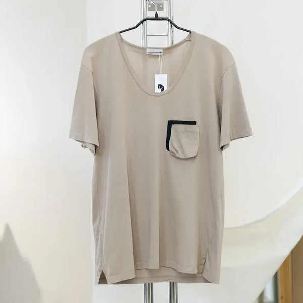 [BUNJANG] Lad Musician Front Pocket V-neck T-shirt Size 42 / 라드뮤지션 프론트 포켓 브이넥 티셔츠