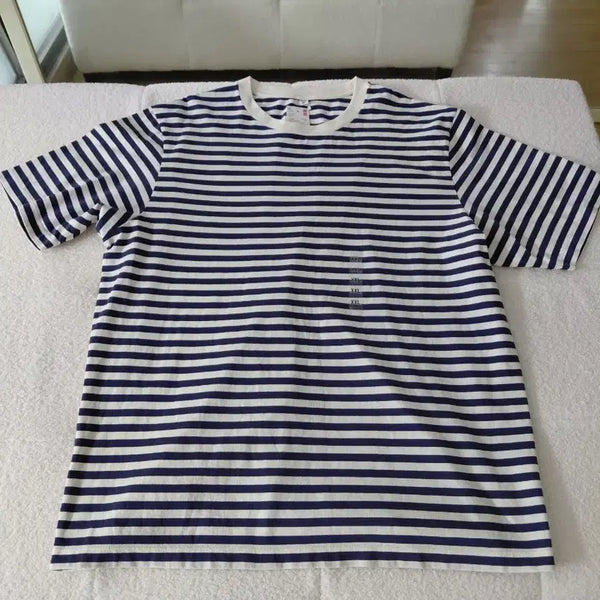 [BUNJANG] Uniqlo Oversized Striped T-Shirt Navy XXL / 유니클로 오버사이즈 스트라이프T 네이비 XXL