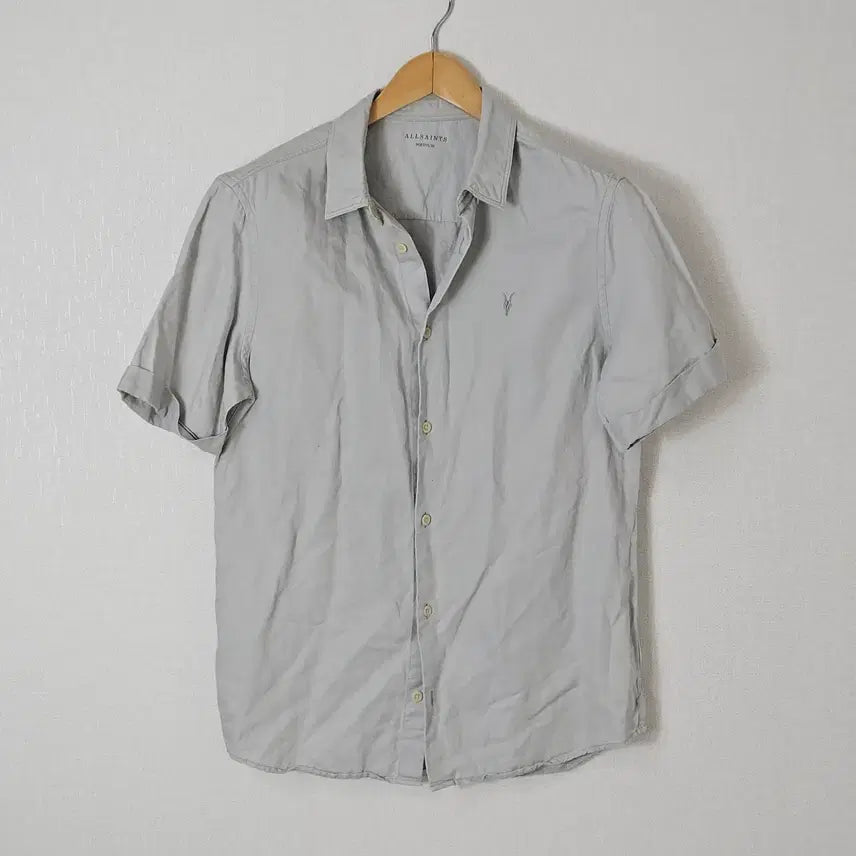 [BUNJANG] AllSaints Linen Half Sleeve Shirt Medium / 올세인츠 린넨 반팔셔츠 하프 슬리브 M