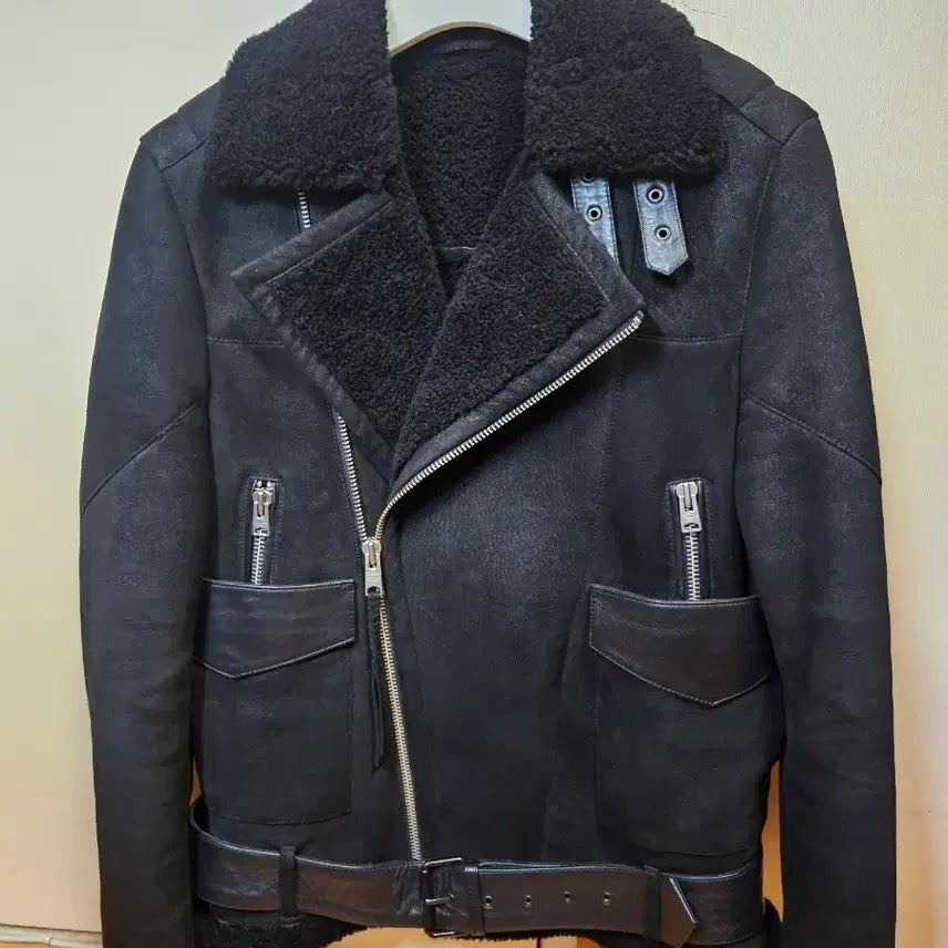 [BUNJANG] AllSaints Real Lambskin Nubuck Leather Biker Jacket / 100 L ~ 105 XL) 올세인츠 Allsaints 리얼 양가죽 누벅