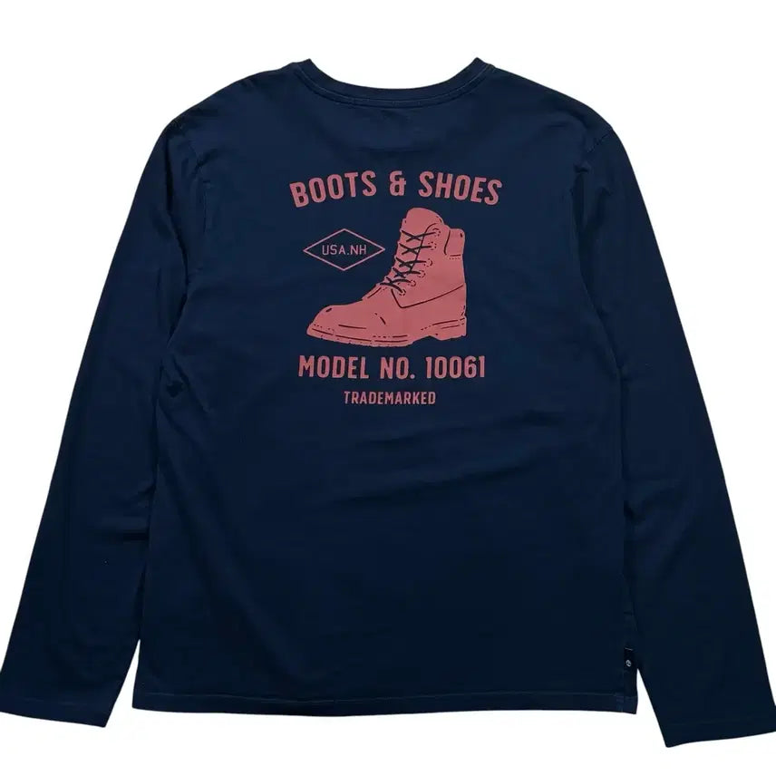 [BUNJANG] Timberland Boots & Shoes Back Print Long Sleeve T-Shirt / 팀버랜드 부츠앤슈즈 백프린팅 롱슬리브