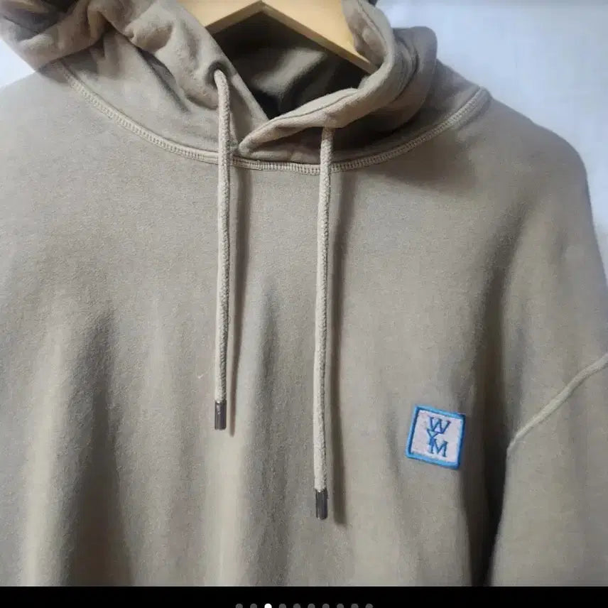 [BUNJANG] Wooyoungmi Back Logo Hoodie Khaki Size 50 / 우영미 백로고후드티