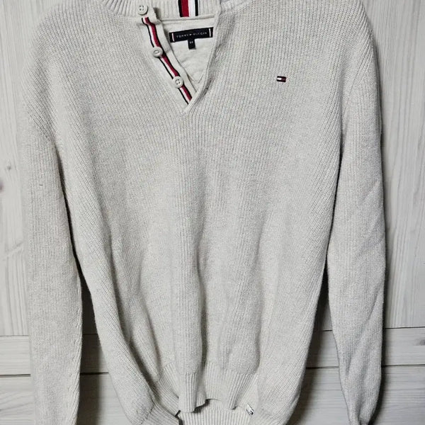 [BUNJANG] Tommy Hilfiger Knit Sweater Beige / 타미힐피거 니트 스웨터 베이지