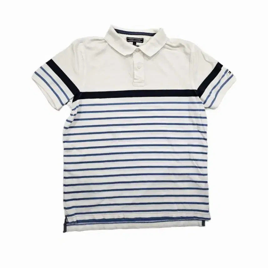 [BUNJANG] Tommy Hilfiger Multi Stripe Collar Polo T-Shirt / [M] 타미힐피거 멀티 스트라이프 카라 폴로티셔츠