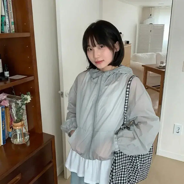 [BUNJANG] Baon Windbreaker Summer Outerwear / 바온 바람막이 여름 살안타템 잠바 아우터 연그레이(연한민트)