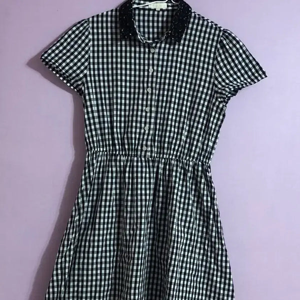 [BUNJANG] Earth Music & Ecology Check Mini Dress S / 어스뮤직앤에콜로지 체크 원피스 S