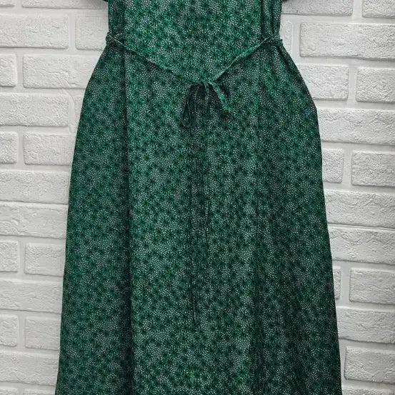 [BUNJANG] DOWELL Green Belted Long Dress / A4727  초록 벨트 원피스(DOWELL)