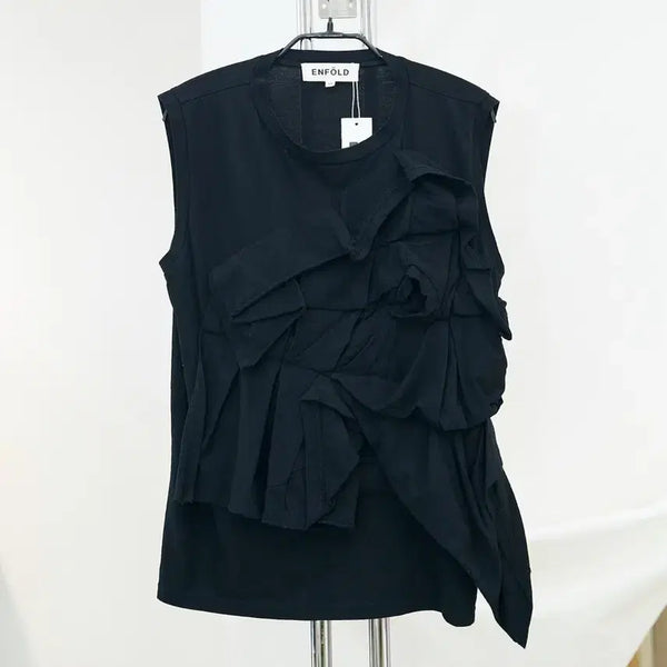 [BUNJANG] Enfold Ruffle Sleeveless Top / 엔폴드 러플 슬리브리스
