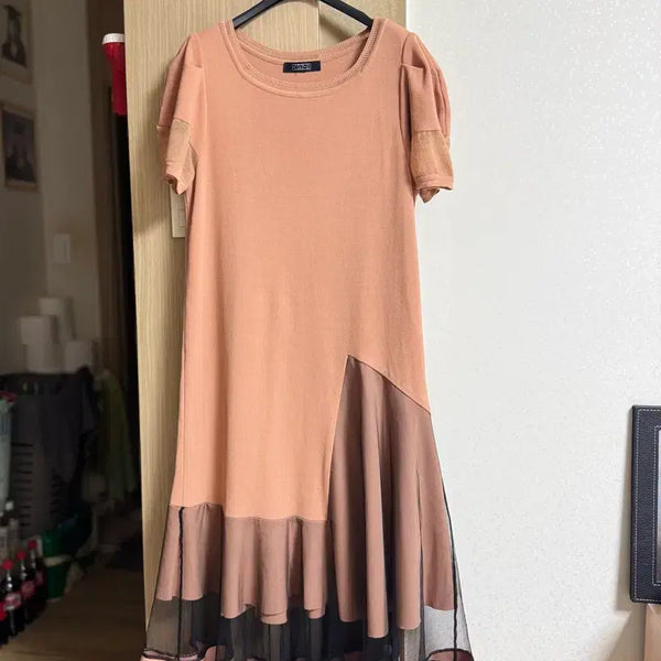 [BUNJANG] Egoist Knit & Organza Mesh Dress / 에고이스트 니트&오간자 메쉬 원피스(55-66)M사이즈
