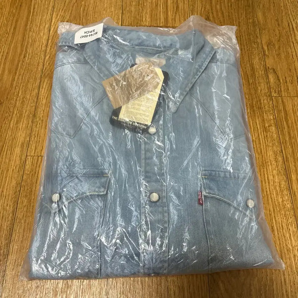 [BUNJANG] Levi's Original Western Denim Shirt Medium Blue / 새제품 리바이스 오리지널 웨스턴 데님 셔츠 S/90 청남방 미디엄블루