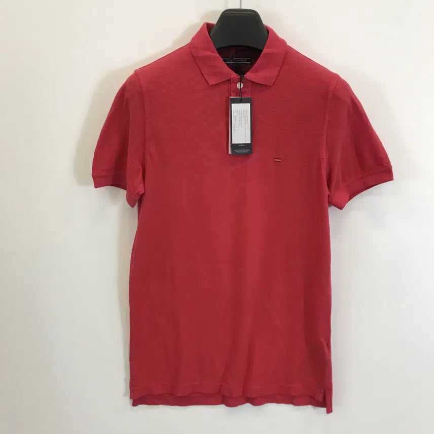 [BUNJANG] Tommy Hilfiger Men's Red Cotton 100% Short Sleeve Polo Shirt / 타미힐피거 반팔 PK카라티 새상품 [S]