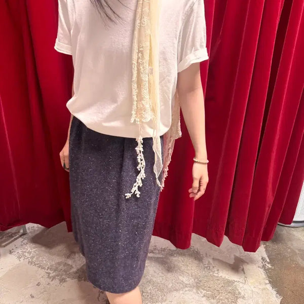 [BUNJANG] Yves Saint Laurent Bouclé Wool Skirt / Yves Saint Laurent 입생로랑 보카시 울 스커트