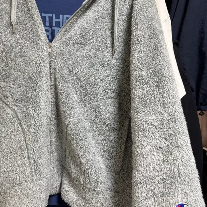 [BUNJANG] Champion Fleece Hooded Zip-Up Grey / 챔피온 플리스 후드 집업 그레이