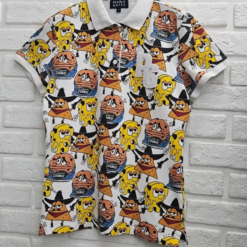 [BUNJANG] Pearly Gates Pop Art Short Sleeve T-Shirt Size 1 / A4731  파리게이츠 팝아트 반팔티(PEARLY GATES)