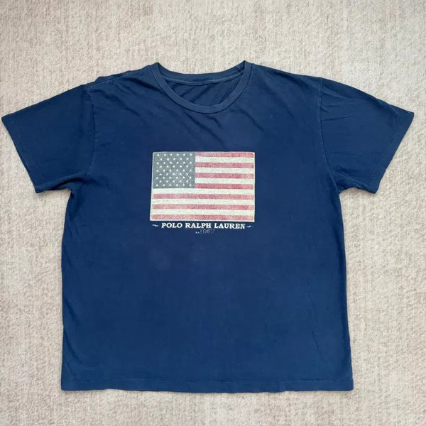 [BUNJANG] Polo Ralph Lauren USA Flag T-Shirt Navy / 폴로 랄프로렌 성조기 남자 반팔 티셔츠 네이비