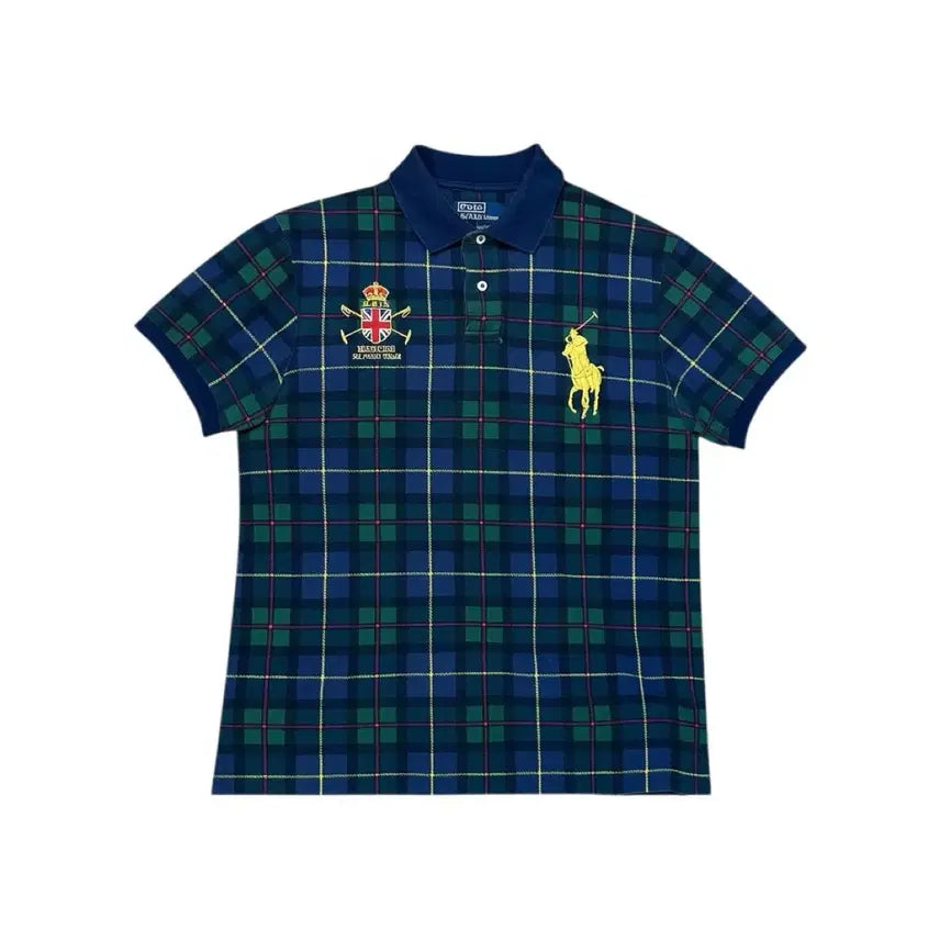 [BUNJANG] Polo Ralph Lauren Big Pony England Check Pattern Short Sleeve Polo Shirt L / 폴로랄프로렌 잉글랜드 빅포니 카라티