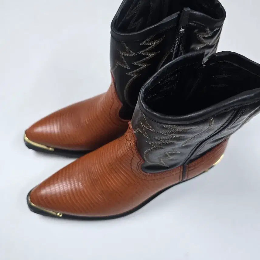 [BUNJANG] Men's Orange Cowhide Boots / 미국 오렌지색 소가죽 남성 부츠