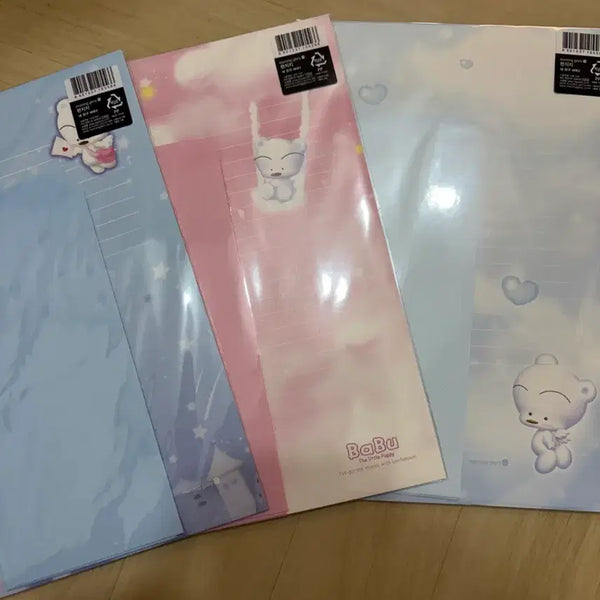 [BUNJANG] Morning Glory Baboo Letter Paper Set (Pink/Sky/Blue) / 고전문구 모닝글로리 바부 편선지 핑크/하늘/파랑