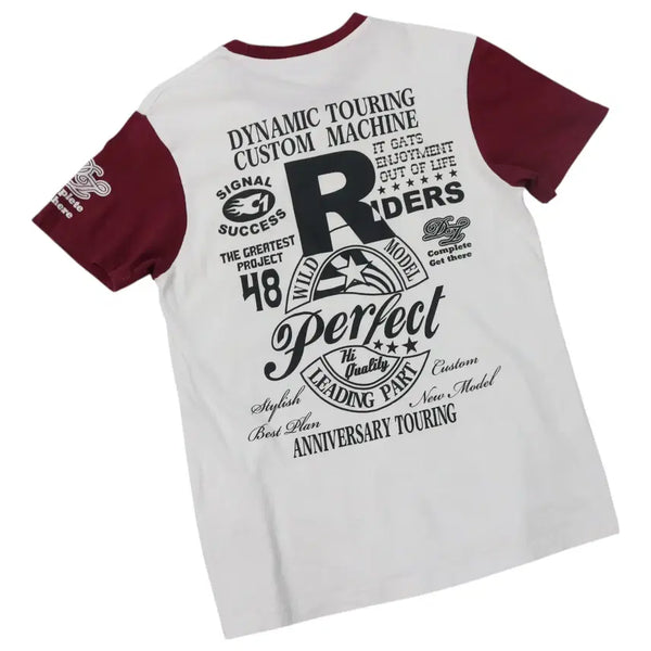 [BUNJANG] CREATION CUBE Vintage Biker Graphic Ringer Short Sleeve T-Shirt (M) / 크리에이션 큐브 빈티지 바이커 그래픽 링거 반팔티셔츠 (M)