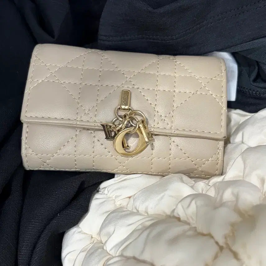 [BUNJANG] Dior My Diore Glazing Dior Card Holder Beige / 마이 디올 글라이신 디올 카드 지갑 베이지
