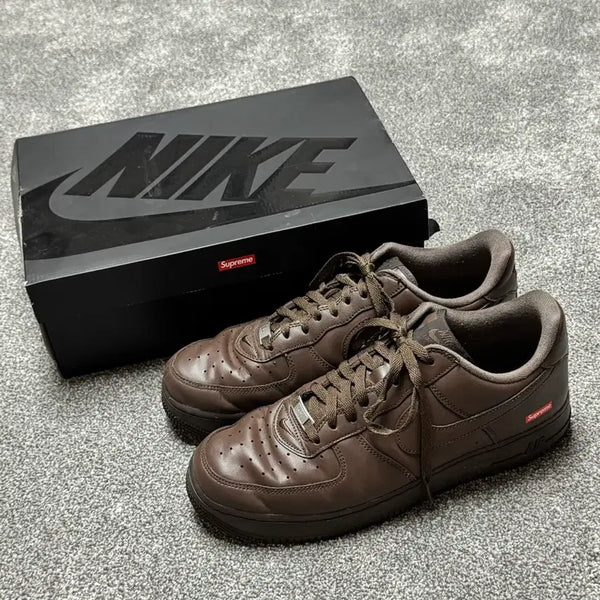 [BUNJANG] Nike Air Force 1 Low Supreme Brown Sneakers / 슈프림 나이키 포스 290 브라운 판매 합니다.
