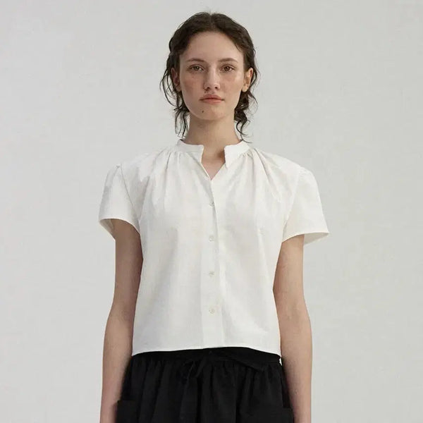 [BUNJANG] Nothing Written Pome Puff Sleeve Shirt / 낫띵리튼 pome puff sleeve shirt