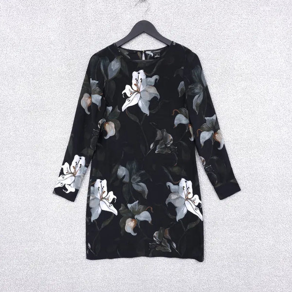 [BUNJANG] Club Monaco Women's 100% Silk Summer Floral Mini Dress / 클럽모나코 여성 실크(100%) 썸머 플라워 미니 원피스 44-55