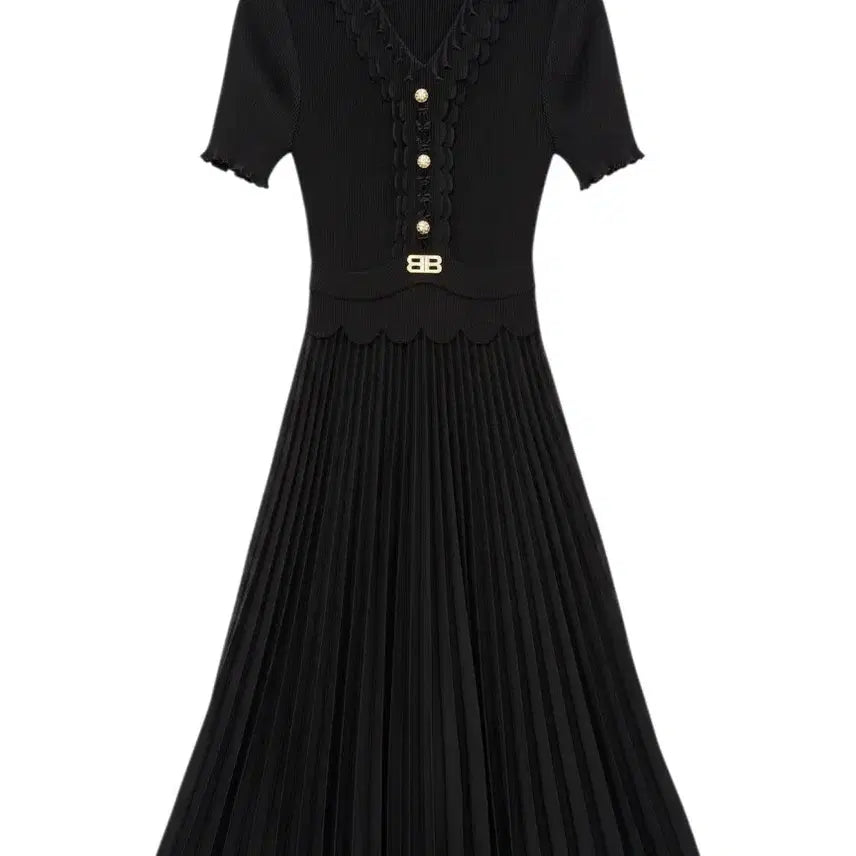 [BUNJANG] Lily Women's Short-Sleeve Pleated Long Dress / 여성F/ 국내제작 LILY 전체 플리츠 반소매 롱원피스