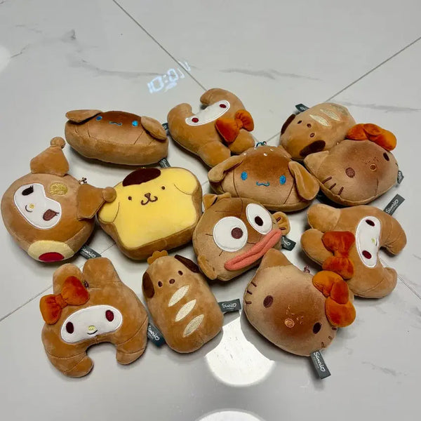 [BUNJANG] Sanrio Bakery Character Plush Keychains (My Melody, Kuromi, Hangyodon) / 할인 산리오 베이커리 인형 키링(마멜 쿠로 한교동)