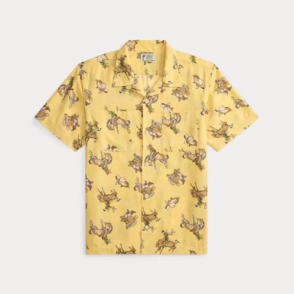 [BUNJANG] RRL Linen Western Printing Hawaiian Shirt M / 더블알엘 RRL 리넨 하와이안 웨스턴 프린팅 셔츠 m
