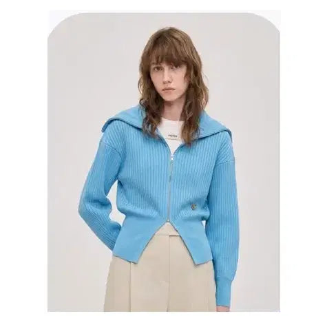 [BUNJANG] System Sailor Collar Bold Rib Knit Jumper / 시스템 SYSTEM 세일러 칼라 볼드 리브 니트 점퍼 프리  정품