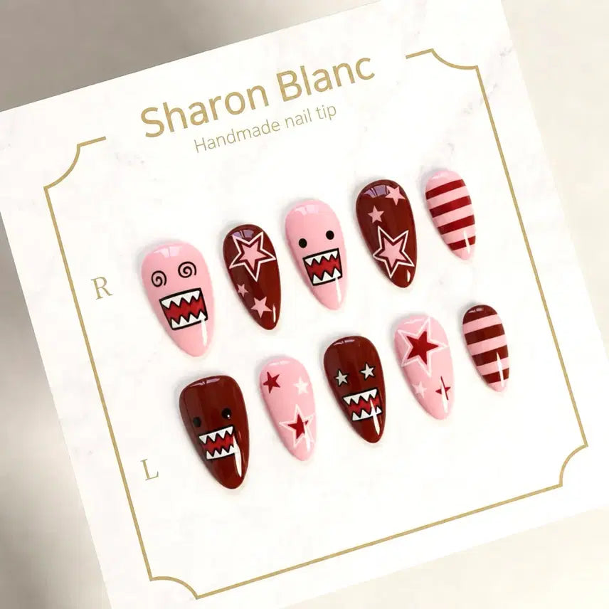 [BUNJANG] Sharon Blanc Custom Handmade Nail Tips - 15 Shape Options / 도모군 네일팁 / 15종 쉐입